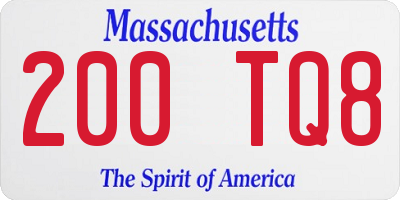 MA license plate 200TQ8