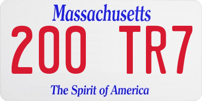 MA license plate 200TR7