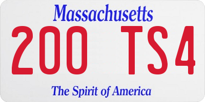 MA license plate 200TS4