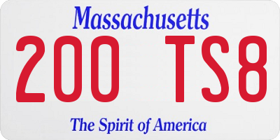 MA license plate 200TS8