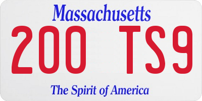 MA license plate 200TS9