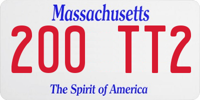 MA license plate 200TT2