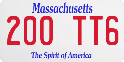 MA license plate 200TT6