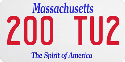 MA license plate 200TU2
