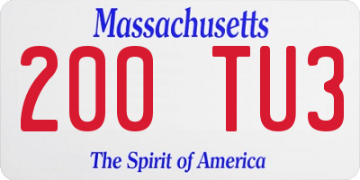 MA license plate 200TU3