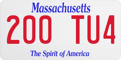 MA license plate 200TU4