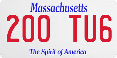 MA license plate 200TU6