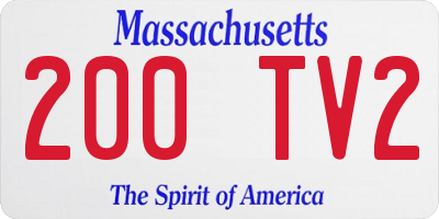 MA license plate 200TV2
