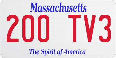 MA license plate 200TV3