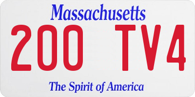 MA license plate 200TV4