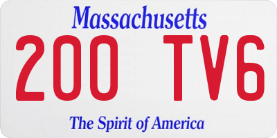 MA license plate 200TV6