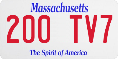 MA license plate 200TV7