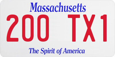 MA license plate 200TX1