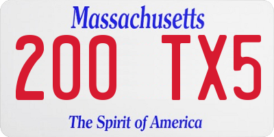 MA license plate 200TX5