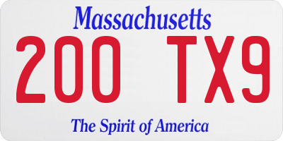 MA license plate 200TX9