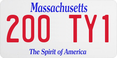 MA license plate 200TY1