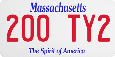 MA license plate 200TY2
