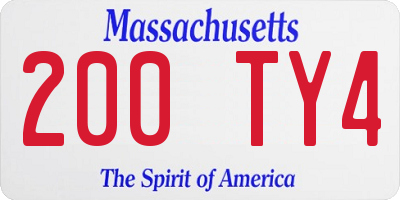 MA license plate 200TY4