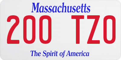 MA license plate 200TZ0