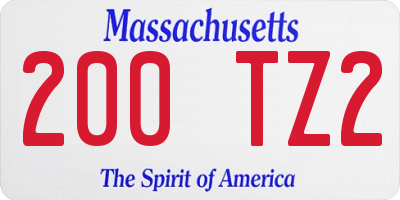 MA license plate 200TZ2