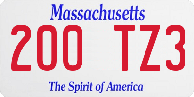 MA license plate 200TZ3