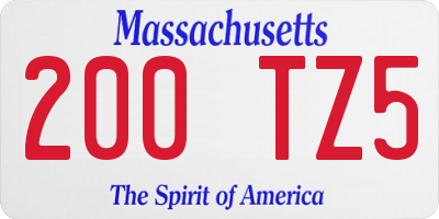 MA license plate 200TZ5