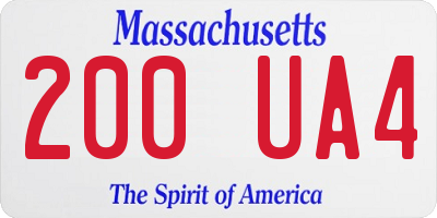 MA license plate 200UA4