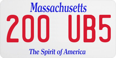 MA license plate 200UB5