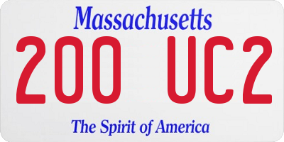MA license plate 200UC2