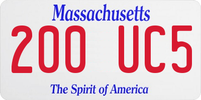 MA license plate 200UC5