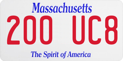 MA license plate 200UC8