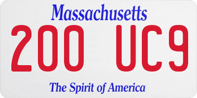 MA license plate 200UC9