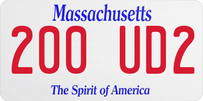 MA license plate 200UD2