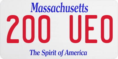 MA license plate 200UE0
