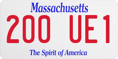 MA license plate 200UE1