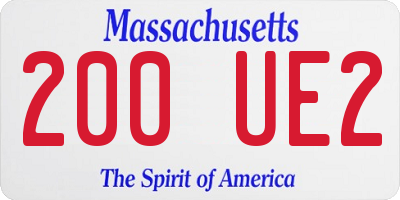 MA license plate 200UE2