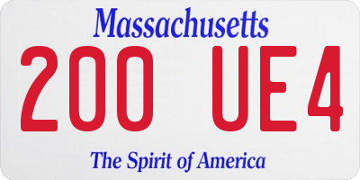 MA license plate 200UE4