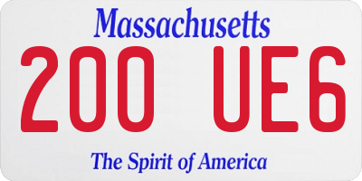 MA license plate 200UE6