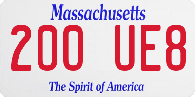 MA license plate 200UE8