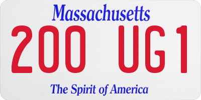 MA license plate 200UG1
