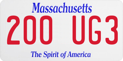 MA license plate 200UG3