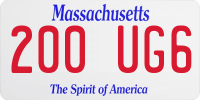 MA license plate 200UG6