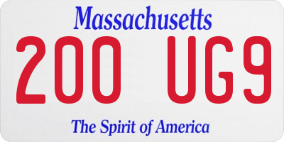 MA license plate 200UG9