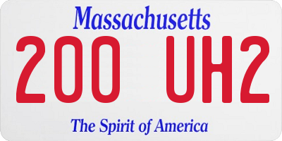 MA license plate 200UH2