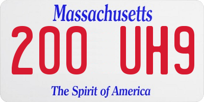MA license plate 200UH9