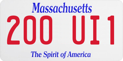 MA license plate 200UI1