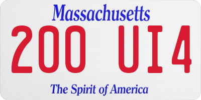 MA license plate 200UI4