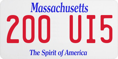 MA license plate 200UI5