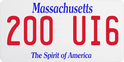 MA license plate 200UI6