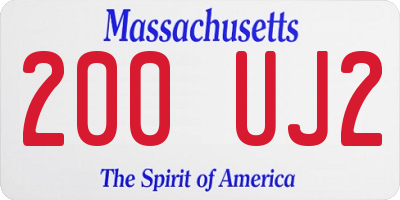 MA license plate 200UJ2
